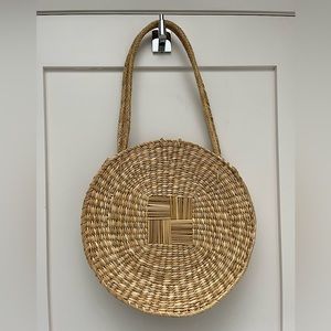 Handwoven in Oaxaca: Basketweave Circle Tote Bag